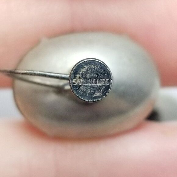 Vintage Sterling Silver Orange Oval Rhinestone Clip On Screw Back Earrings - Picture 5 of 8